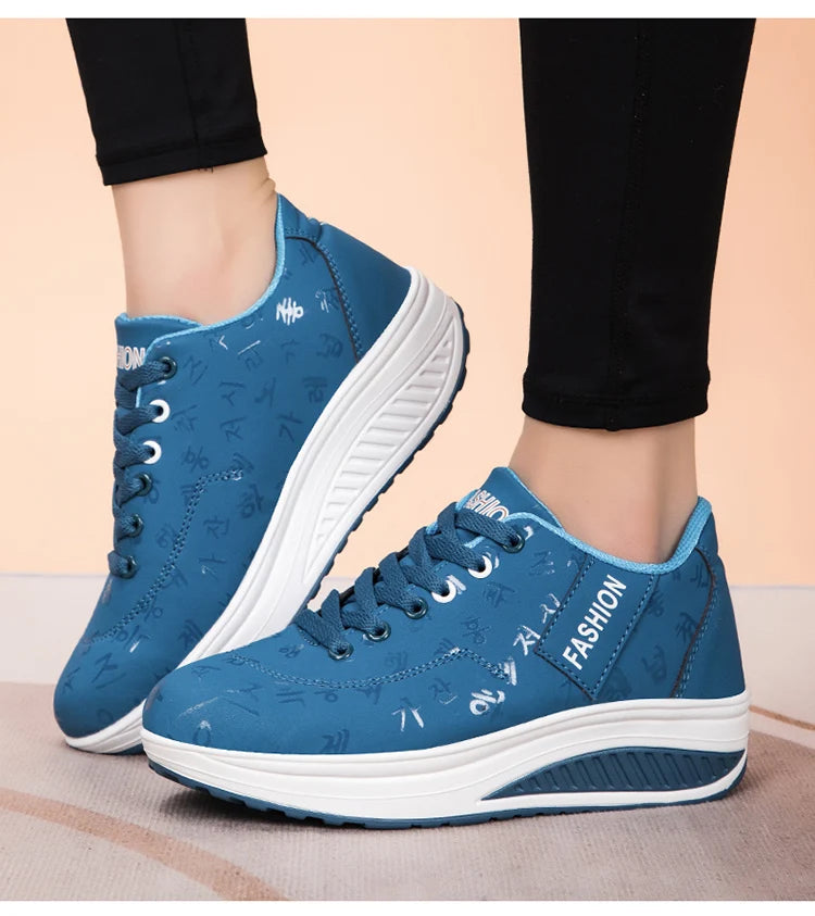 Women Outdoor Thick Bottom Swinging Casual Shoes Fashion Platform Large 42 Flat Bottom Walking Sports Shoes Walking and Running