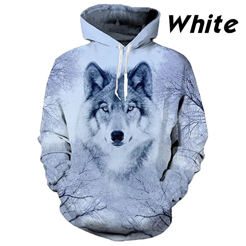 Europäischer und amerikanischer Bestseller: 3D-bedruckter Wolf-Hoodie, modischer langärmliger Pullover, cooler Animal-Sweatshirt mit Persönlichkeit