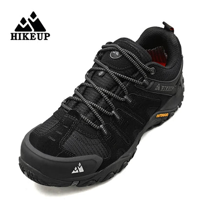 HIKEUP-Chaussures de randonnée en cuir suédé pour homme, baskets d'extérieur résistantes à l'usure, trekking, marche, chasse