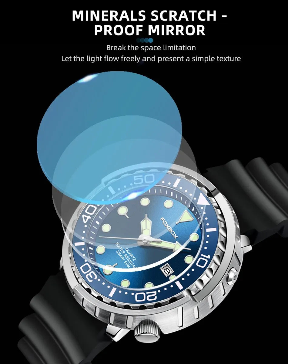 2024 Men Watch Outdoor Sports Quartz Watches Men Waterproof Chronograph Wristwatch Mens Military Clock Man Relogio Masculino