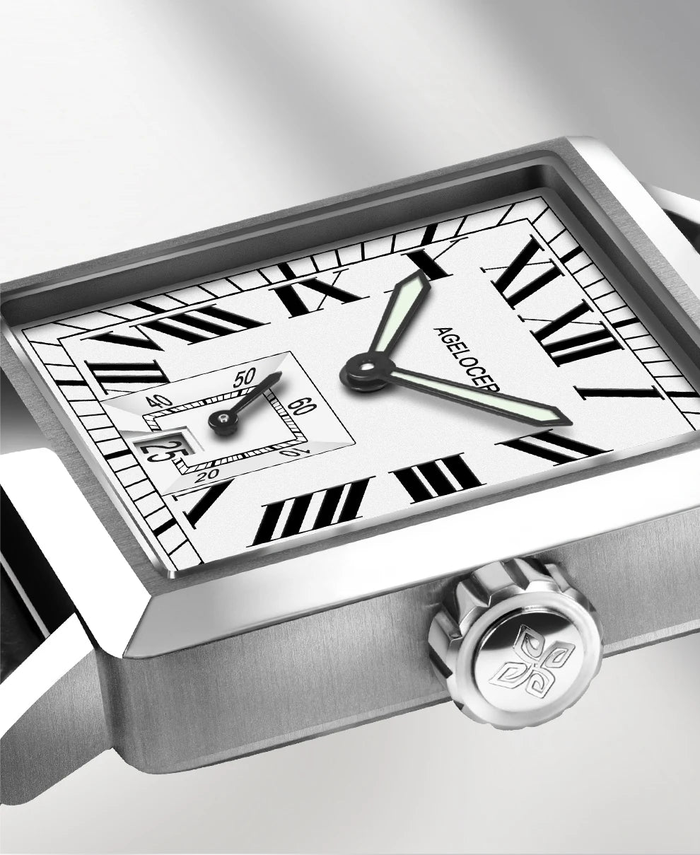AGELOCER Original Codex Watch Men's Square Business Formal Automatic Mechanical Watch Birthday Gift for Men