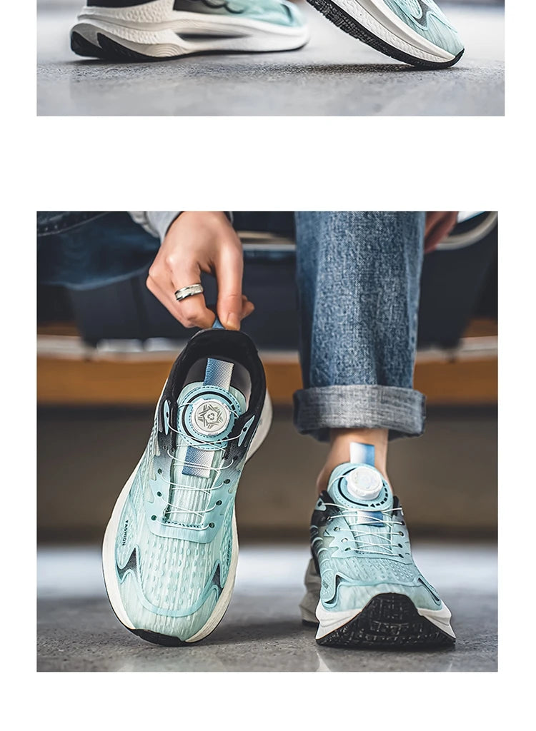 Summer Breathable Casual Sports Shoes for Men, New Fashionable and Versatile Breathable Mesh Rotating Buckle Running Shoes Suitable for Outdoor Sports and Daily Wear