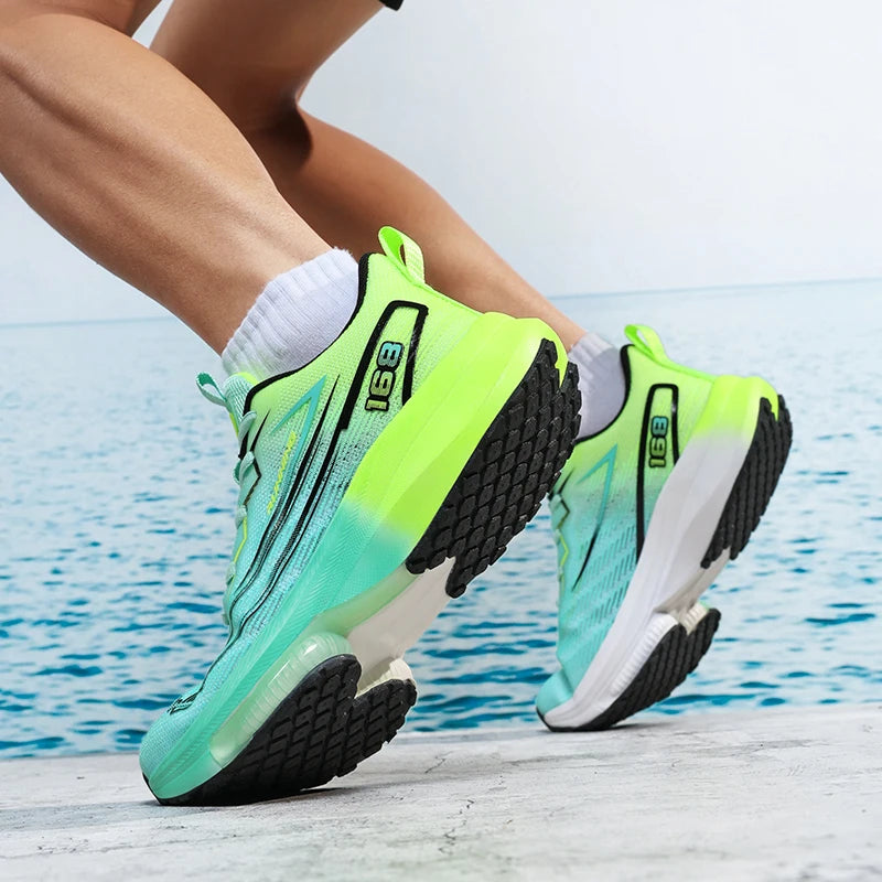 Unisex Sports Shoes Summer New Thick Sole Cushioning Anti Slip Rebound Professional Running Training Shoes for Teenagers