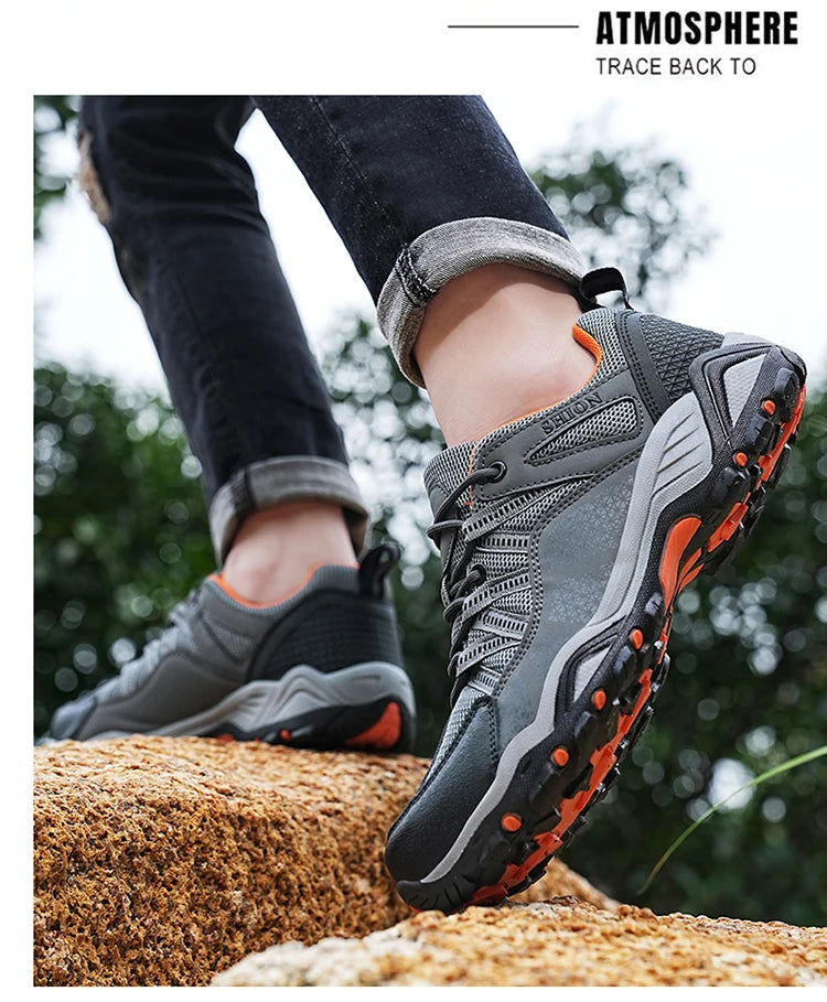 Scarpe da trekking da uomo Brand in mesh traspirante, scarpe da viaggio outdoor impermeabili per caccia e pesca, scarpe sportive da montagna, fuoristrada e riding