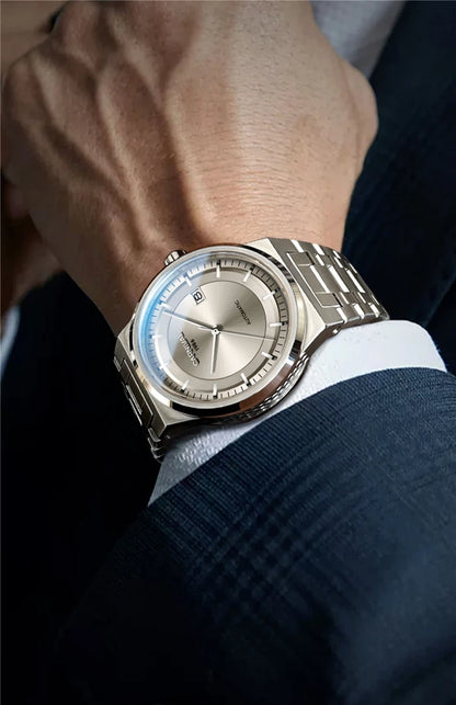 Reloj CARNIVAL para hombre de tungsteno, reloj mecánico de lujo con movimiento automático NH36, reloj de pulsera impermeable para hombre