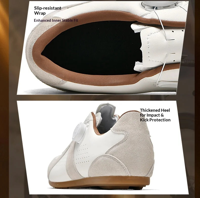 Women's Non-Lock Mountain Bike Shoes, No Cleats, Road Cycling RB Speed Rubber Sole Shoes, Men's Rubber Sole Cycling Shoes