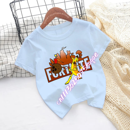 Fortnite Children’s T-shirts Game Cartoon Printed Characters Fortress Night Tees Game Short Sleeve Tops Summer Boys and Girls Clothes