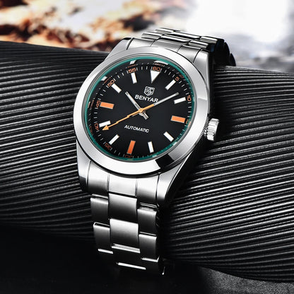 BENYAR – Nuovo orologio da uomo, marchio di lusso, orologio meccanico a carica automatica, impermeabile fino a 50 m, modello sportivo con lancette luminescenti