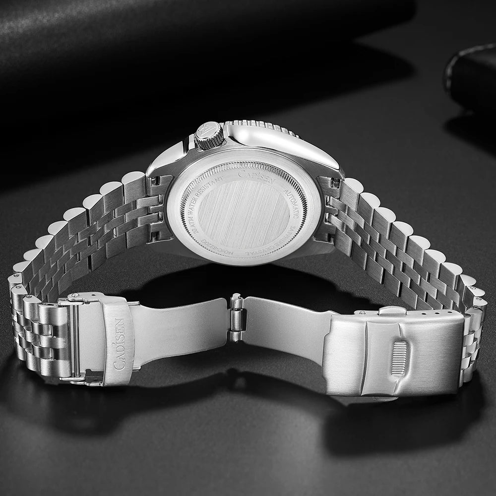 CADISEN New Luminous Men Mechanical Wristwatches Ceramic Bezel MIYOTA 8215 Sapphire Glass Automatic Watch Men Relogio Masculino