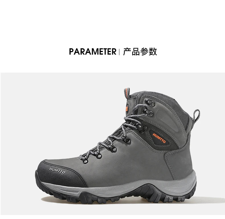 HUMTTO Sapatilhas de Caminhada Impermeáveis para Homem, Botas de Caça Táticas de Deserto, Botas de Trekking pelo Tornozelo para Homem e Mulher, Quentes em Couro