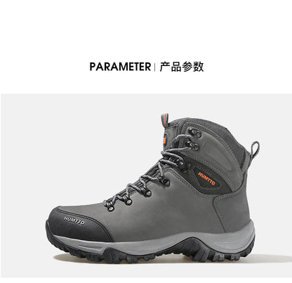 HUMTTO Sapatilhas de Caminhada Impermeáveis para Homem, Botas de Caça Táticas de Deserto, Botas de Trekking pelo Tornozelo para Homem e Mulher, Quentes em Couro