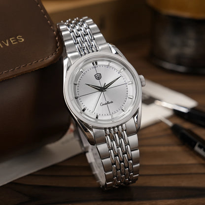 Watchdives WD1954 Arctic Classic 36mm Watch VH31Sweep Second Movement 316L Stainless Steel Watches Sapphire Crystal Luminova