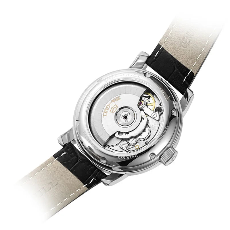 NEU Herren-Automatikuhr mit mechanischem Seagull ST25-Uhrwerk, modische Herrenarmbanduhr mit skelettierter Unruh, Casual-Business-Uhr 819.624