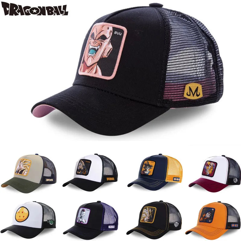 Dragon Ball Styles Anime Son Goku Bomuld Ny baseballkasket til mænd og kvinder Hip Hop Far Justerbar mesh-kasket Trucker-kasket