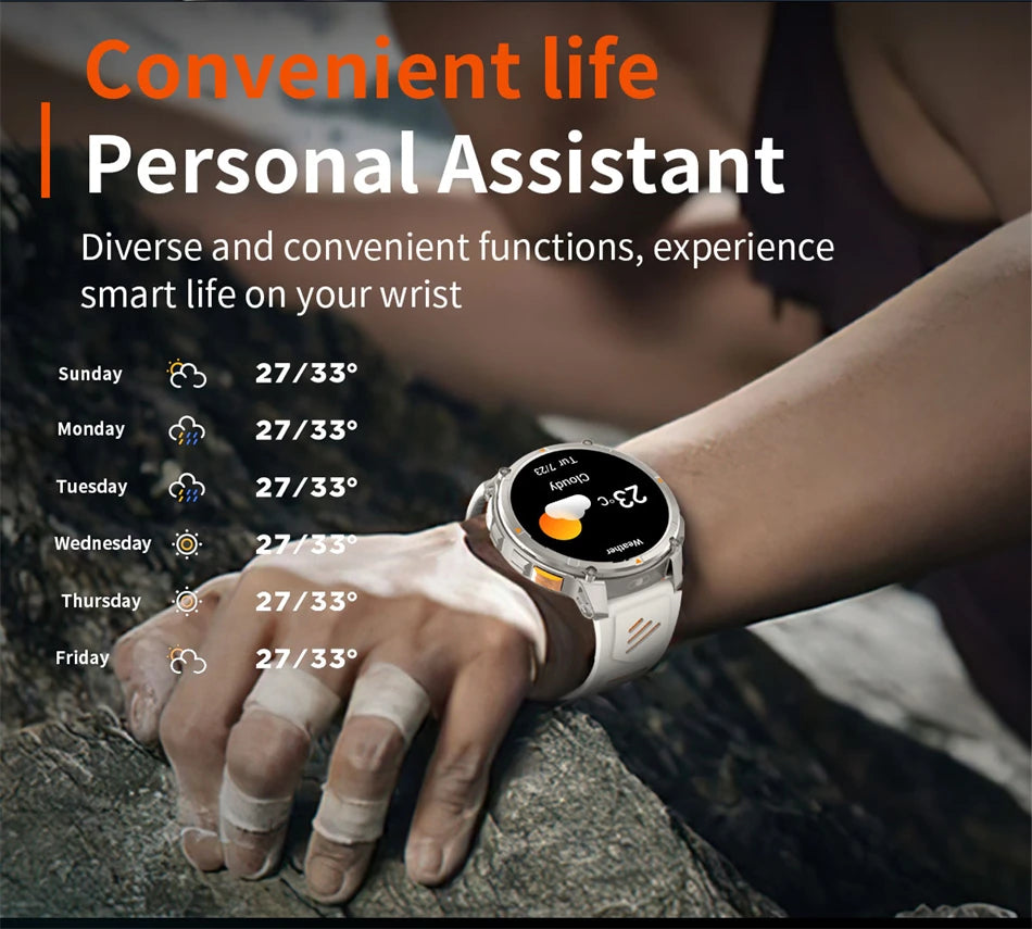 2026 T-Rex 3 Style Smartwatch for Men  1100mAh Battery, GPS, 10ATM Waterproof, Bluetooth Calling & Sports Tracker
