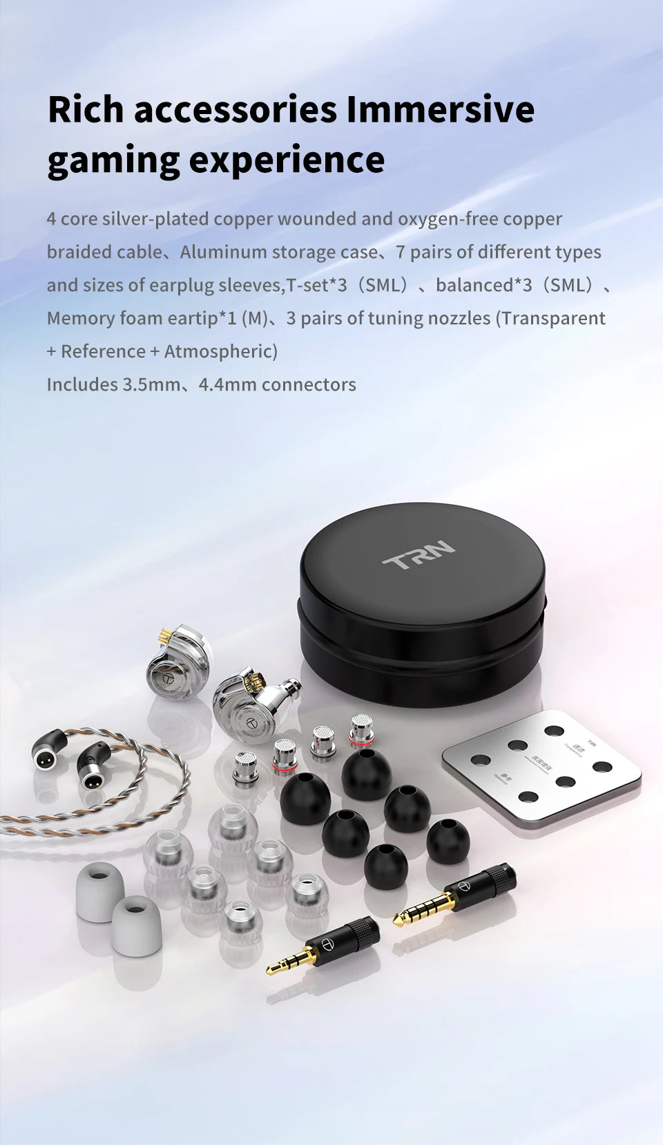 Monitores In-Ear TRN Conch Lucky Bag – Auriculares HiFi com Fio, Dinâmicos de Diamante DLC, com Filtros de Bocal de Afinação para Xiaomi