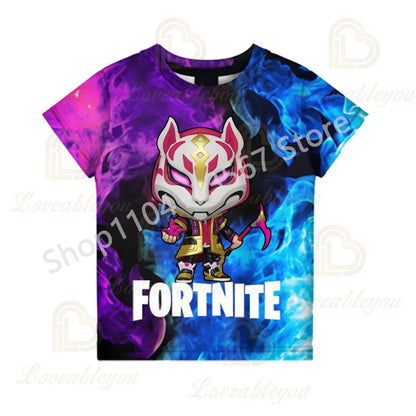F-Fortnited T-Shirt für Jugendliche – Battle-Game-Shirt für Erwachsene, kurzärmeliges Sommer-T-Shirt für Teenager, Jungen und Mädchen