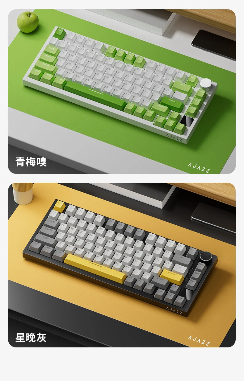 AJAZZ AK820 Pro kabelgebundene & kabellose mechanische Gaming-Tastatur, Tri-Mode, RGB-Hintergrundbeleuchtung, Hot-Swappable Switches, 70% kompaktes Layout, PC/Mac