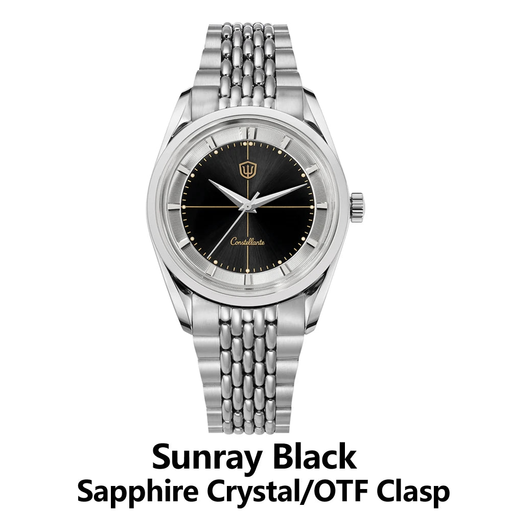 Watchdives WD1954 Arctic Classic 36mm Watch VH31Sweep Second Movement 316L Stainless Steel Watches Sapphire Crystal Luminova