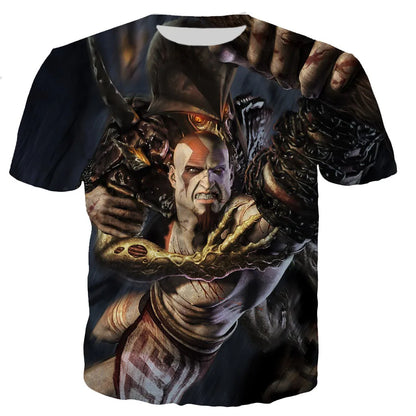 2023 Hot Game God of War 3D Printed T-shirt Men Women Summer Fashion Casual Oversized Streetwear T Shirt Cool Tops Tees