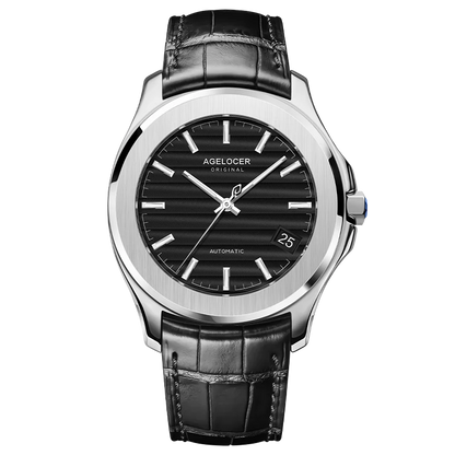 AGELOCER Original Baikal Watch Men's Luxury Gold Watch Big Calendar Business Automatic Mechanical Watch Birthday Gift for Men