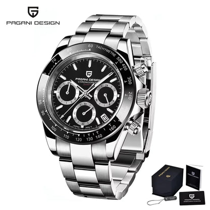 Original New PAGANI DESIGN PD-1664 Luxury Japan VK63 Movt Quartz Wristwatches Sapphire Waterproof Chronograph Gold Reloj Hombre