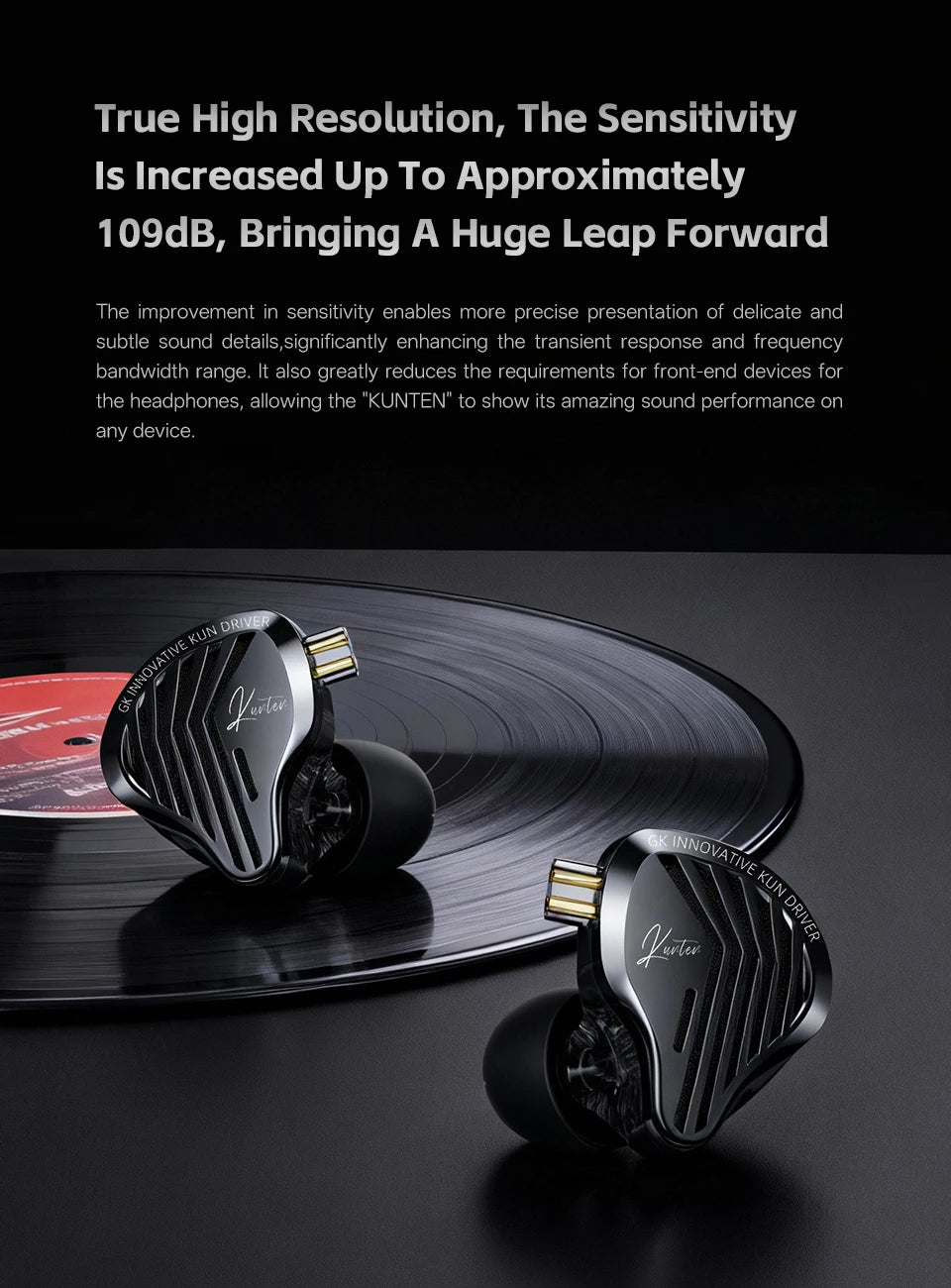 GK KUNTEN Earphones New Generation Dynamic Driver Unite Headests Hifi Music Earbuds DJ Headphones