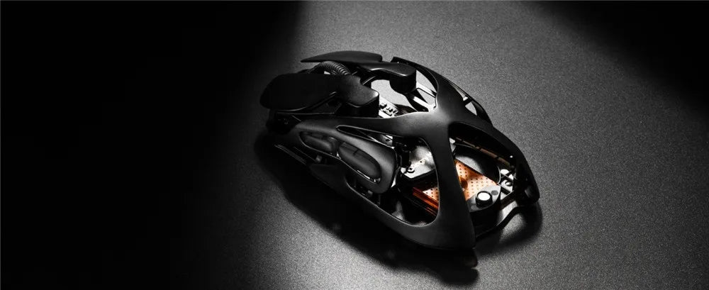 Angry Miao Infinity Gaming Wireless Mouse Metal Ultralight Hollow Hot-Swappable PAW3950 Dual 8K Wired Tri-Mode