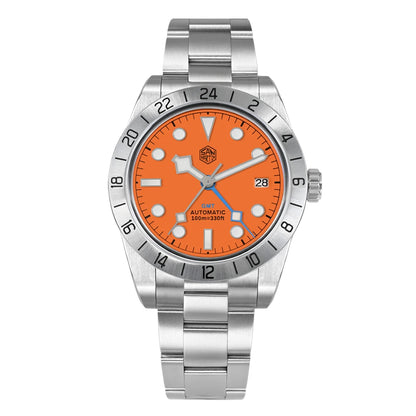 San Martin Nuevo reloj mecánico automático NH34 BB GMT de 39mm, reloj deportivo de zafiro, luminoso, impermeable 100m para hombre, Relogio SN0054