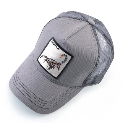 Cappellino da baseball unisex con toppa ricamata a forma di scorpione - Cappellino da baseball da uomo - Cappellino da donna con chiusura a scatto - Cappellino hip hop - Cappellino da esterno traspirante con visiera