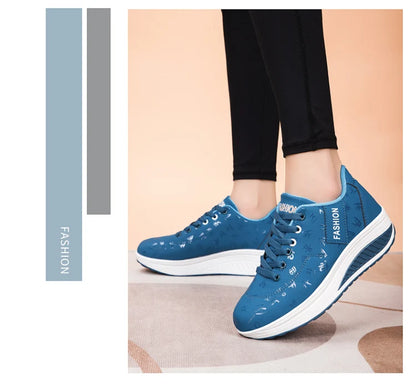 Women Outdoor Thick Bottom Swinging Casual Shoes Fashion Platform Large 42 Flat Bottom Walking Sports Shoes Walking and Running