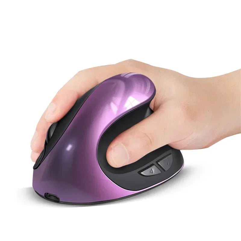 BTS-908 Najbolje prodajana polnilna navpična ergonomska brezžična miška z 2.4G USB sprejemnikom, nastavljivo ločljivostjo 1600 DPI in 6 gumbi