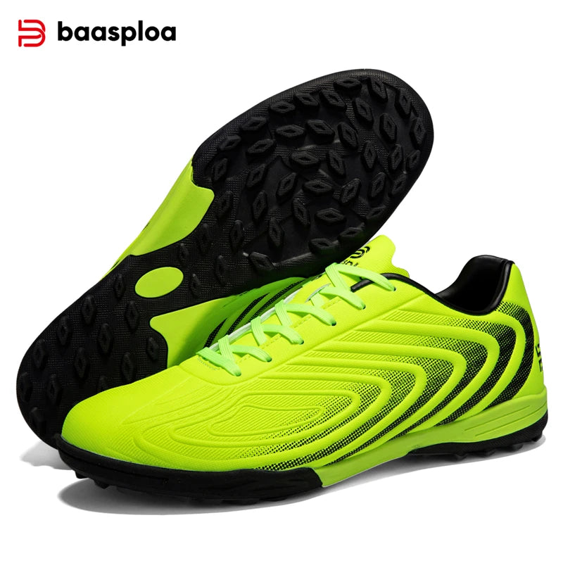 Baasploa Pantofi de fotbal pentru bărbați, marca Comfort, ușori, pentru antrenament pe gazon, pantofi profesioniști de fotbal pentru bărbați, adidași moi, antiderapanti