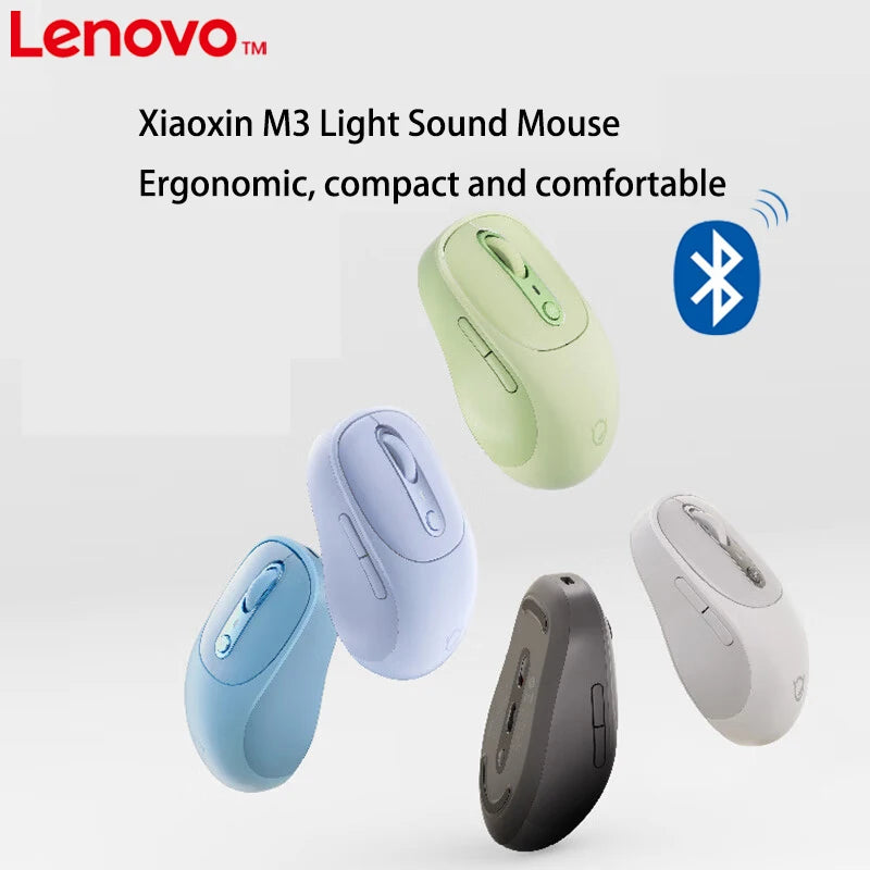 Muis Lenovo Xiaoxin Bluetooth Draadloze Muis M3 Twilight Gray Stil Licht Geluid Drie Bluetooth Kantoormuis