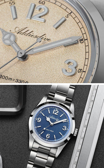 ADDIESDIVE 36mm Hot Sale Men's Watch AD2518 Bubble Mirror Glass 316L Stainless Steel Reloj Hombre 100m Waterproof Quartz Watches