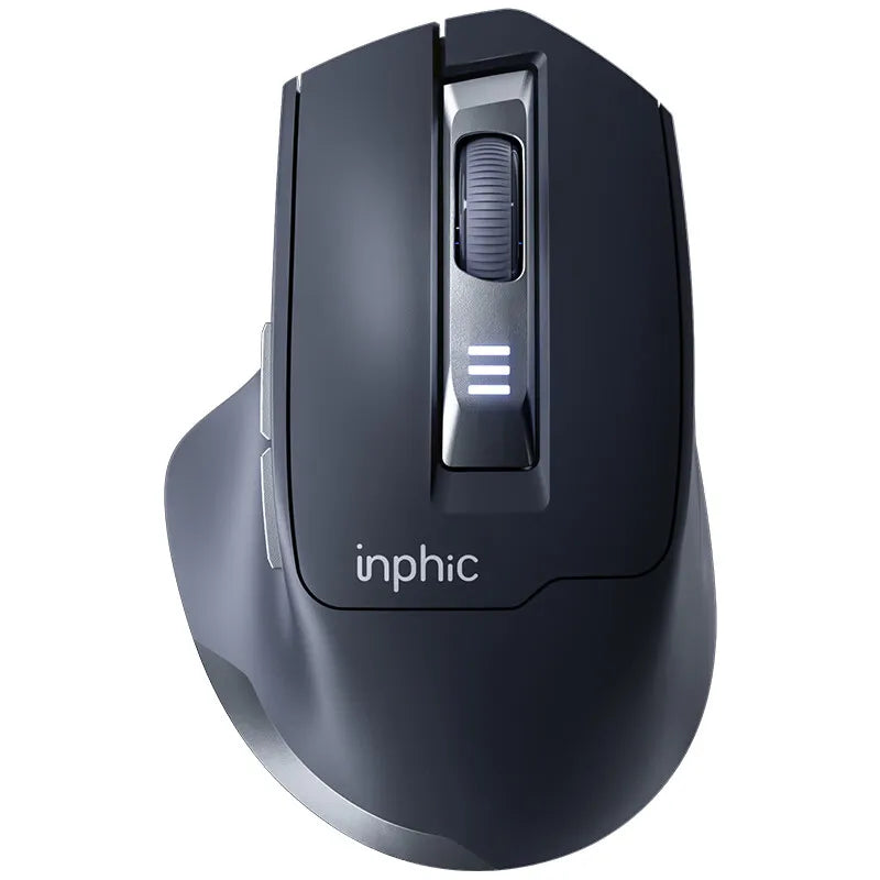 Mouse da ufficio silenzioso INPHIC con display del livello batteria, 2400DPI, wireless, adatto a computer desktop e laptop