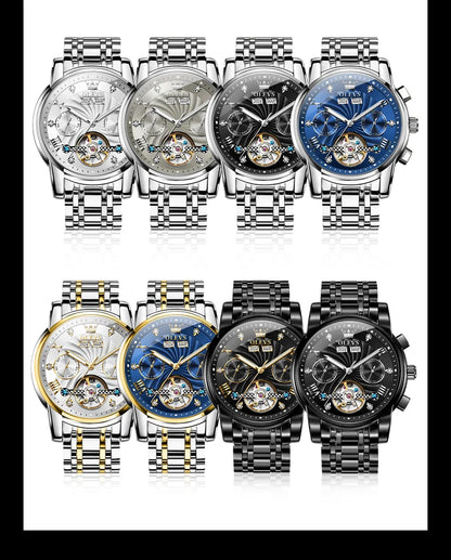 OLEVS 7088 Men Watch Luxury Brand Waterproof Skeleton Automatic Watch HD Fashion Business Men Mechanical Watch Reloj Hombre