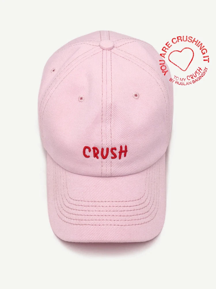 Unisex hímzett „crush” baseball sapka, fekete, hímzett kezdőbetűkkel, „dad hat”, 100% pamut, négy évszakra alkalmas baseball sapka