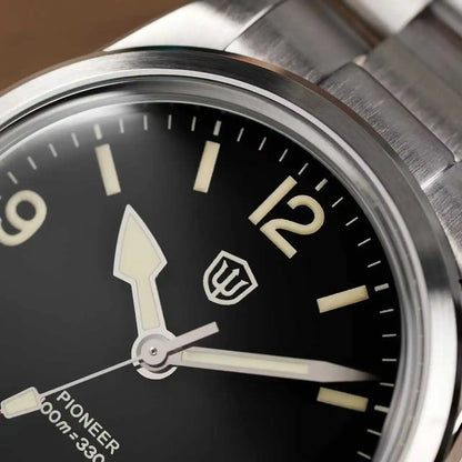 Montre à quartz pour homme Watchdives WD1960S V2, style vintage, cadran crème, 36 mm, mouvement VH31 à trotteuse fluide, verre saphir bombé, étanche 10 ATM, aiguilles luminescentes, boîtier en acier inoxydable