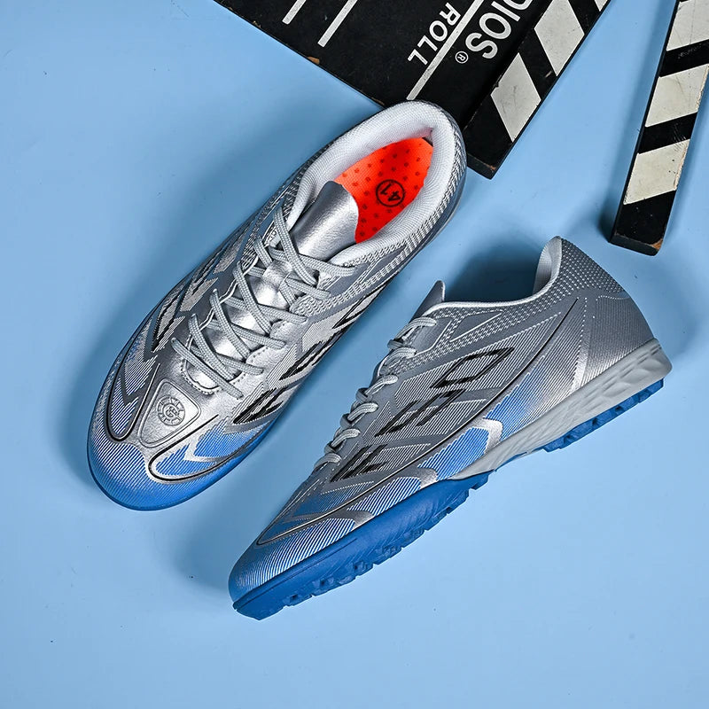 Chaussures de football populaires à tige basse FG/TF, unisexe, pour terrain, entraînement rapide, crampons antidérapants à crampons longs