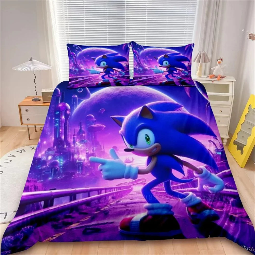 Cartoon Duvet Cover Set Bedding Soft Laundry Cotton S-Sonic-S Film H-HedgehogS 2/3 Piece Set Four Seasons Student Dormitory