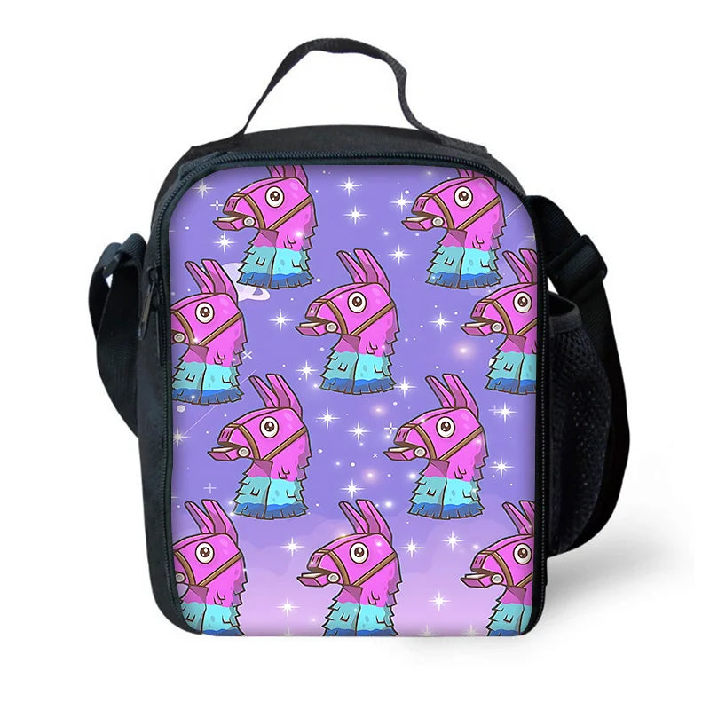 Hot Game Fortnite Child Insulated Large Capacity Bag for Boys and Girls Student Outdoor Picnic Reusable Thermal Cooler Lunch Box