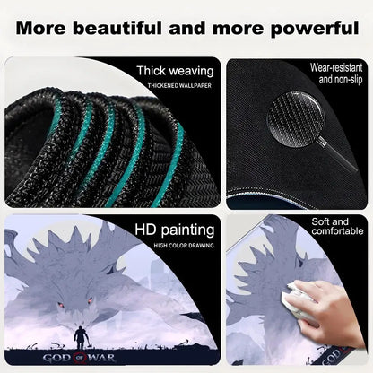 Xxl Mouse Pad God of War Desk Mat Gaming Accessories Keyboard Computer Mousepad Gamer Large Pc Cabinet Office Table Carpet Rug