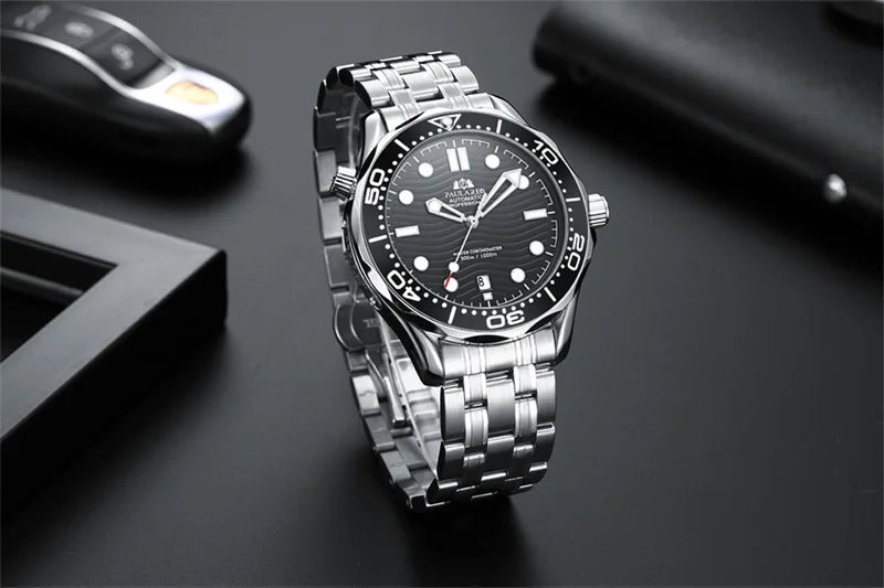 Luxury Automatic Watch for Men Stainless Steel Waterproof Calendar Mechanical Watches Fashion Casual Mens Watches Reloj Hombre