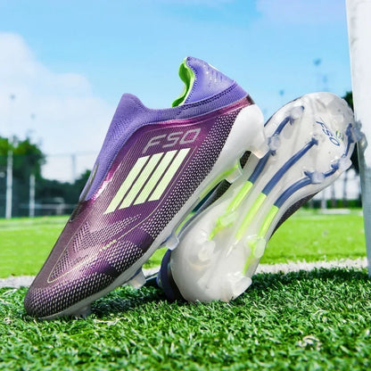 Nouvelles chaussures de football pour hommes, bottes de football confortables pour l'entraînement et les matchs en extérieur, crampons antidérapants et respirants, pour garçons et adultes, à longues pointes.