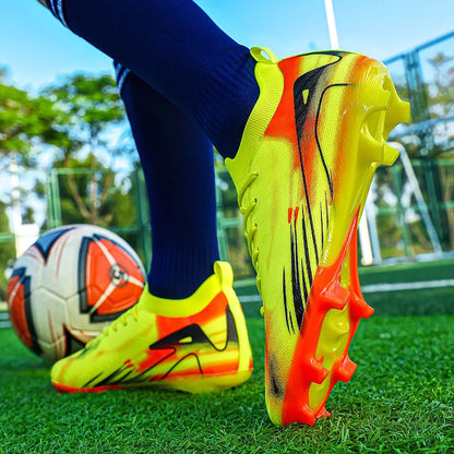 Chaussures de Football professionnelles à fond FG pour hommes, chaussures d'entraînement confortables et durables pour adultes, chaussures de Football à lacets pour adolescents