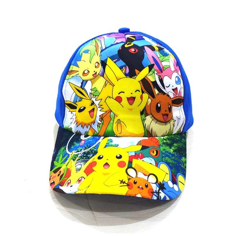 Kreslená bejzbalová čiapka s motívom Pokémona, čiapka s Pikachuom, nastaviteľná, Pokemon Cosplay, Hip Hop, pre deti, dievčatá, chlapcov, anime postavičky, hračky, darčeky pre deti
