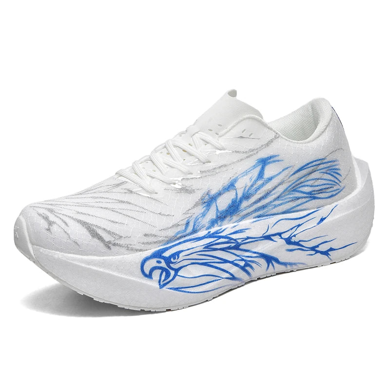 Ténis de Corrida 2026 New Eagle Pattern com Placa de Carbono para Maratona, Ultraleves, Respiráveis e com Amortecimento para Treino Desportivo