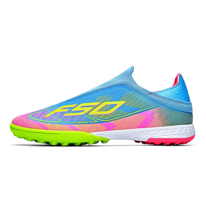 TF Soccer Shoes For Kids Youth PU Fabric Upper Rubber Sole Wear-resistant Non-slip Training Football Boots