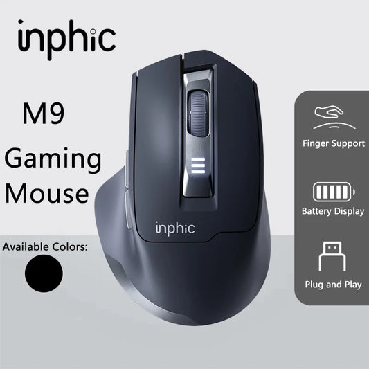 Ratón de oficina silencioso INPHIC con indicador de nivel de batería, 2400DPI, inalámbrico, compatible con ordenadores de sobremesa y portátiles